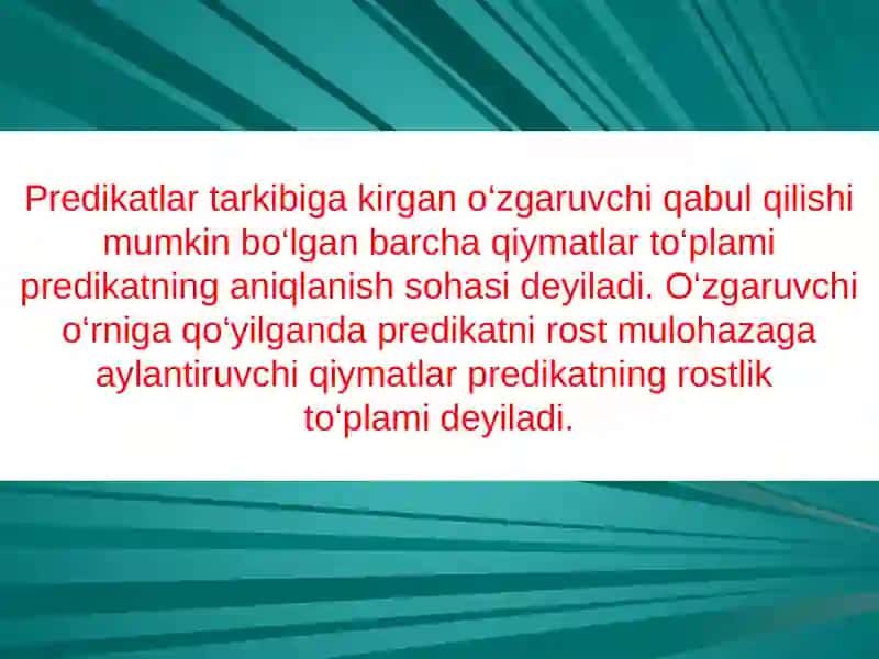 Predikatlar va ular ustida amallar bajarish 3