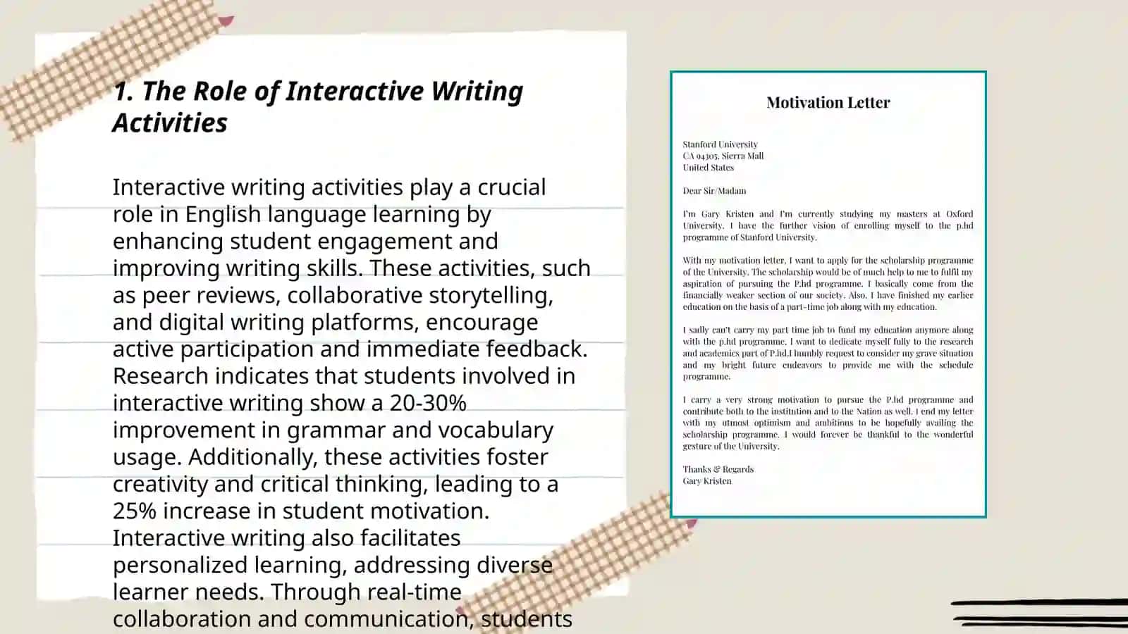 Enhancing students' engagement and motivation in writing classes 3