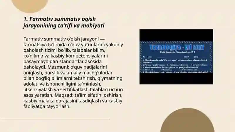 Farmativ summativ oqish jarayoni 3