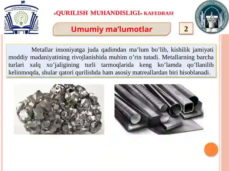 Metallarning asosiy xossalari 3