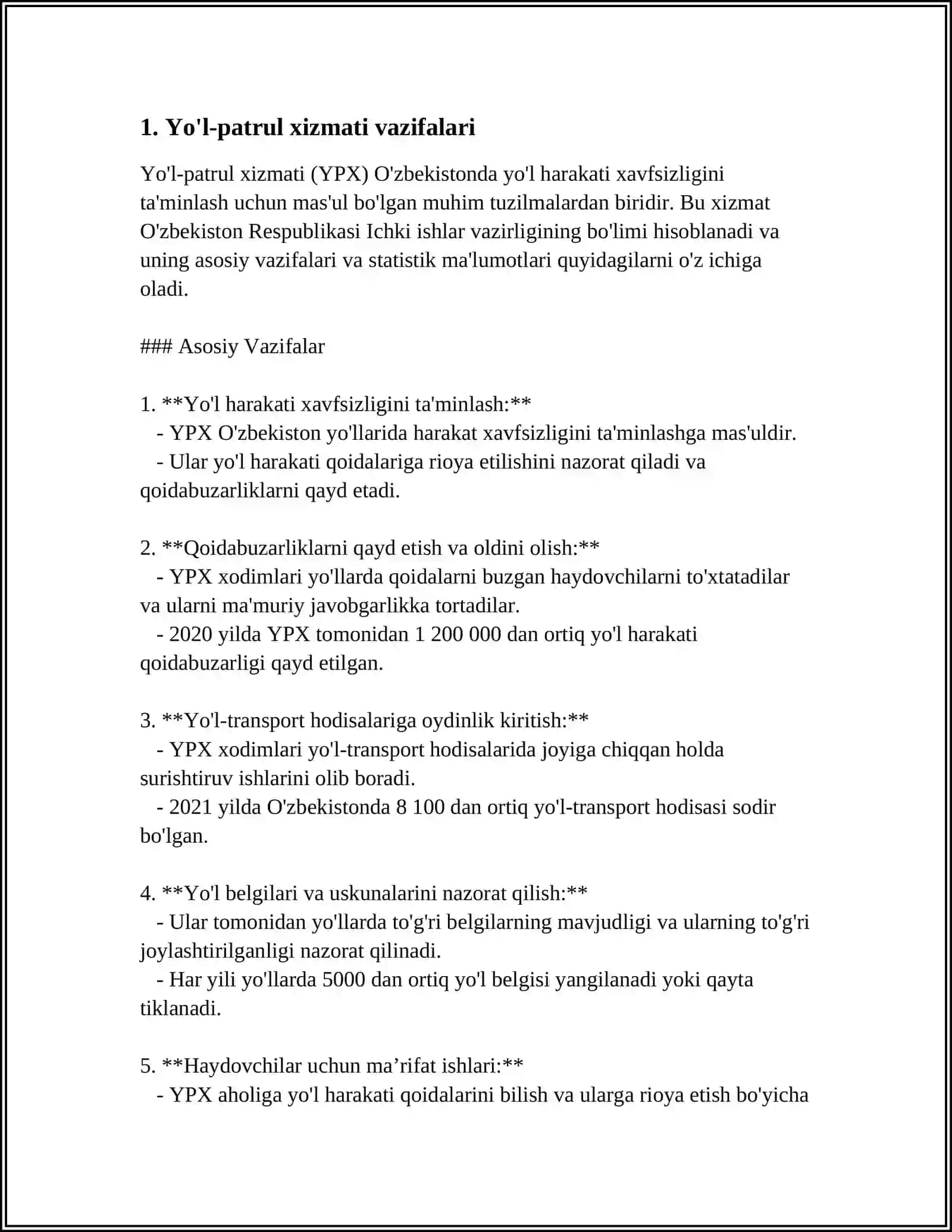 XORIJIY MAMLAKATLARDA YOʻL-PATRUL XIZMATI XODIMI TOMONIDAN TRANSPORT VOSITASINI TOʻXTATISH ASOSLARI 3