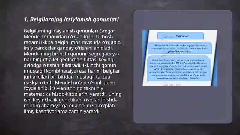 Belgilarning irsiylanish qonunlari 3