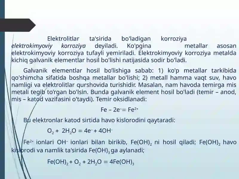 Metallar korroziyasi haqida tushuncha 3