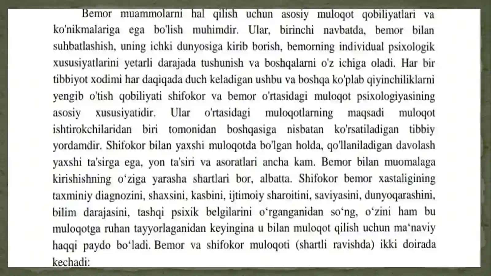 Muloqot: Shifokor va bemor muloqoti 3