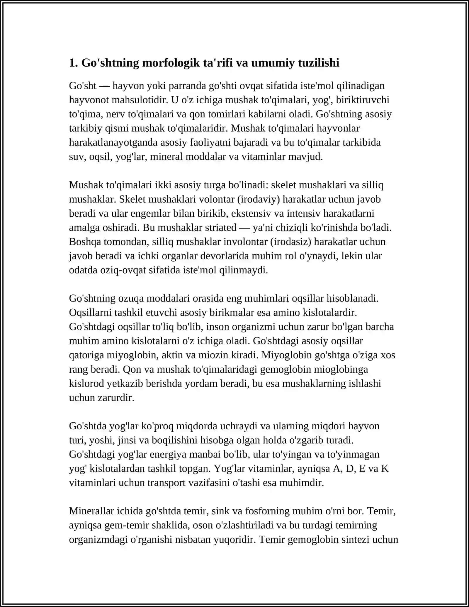 Go'shtning morphologik tuzilishi 3