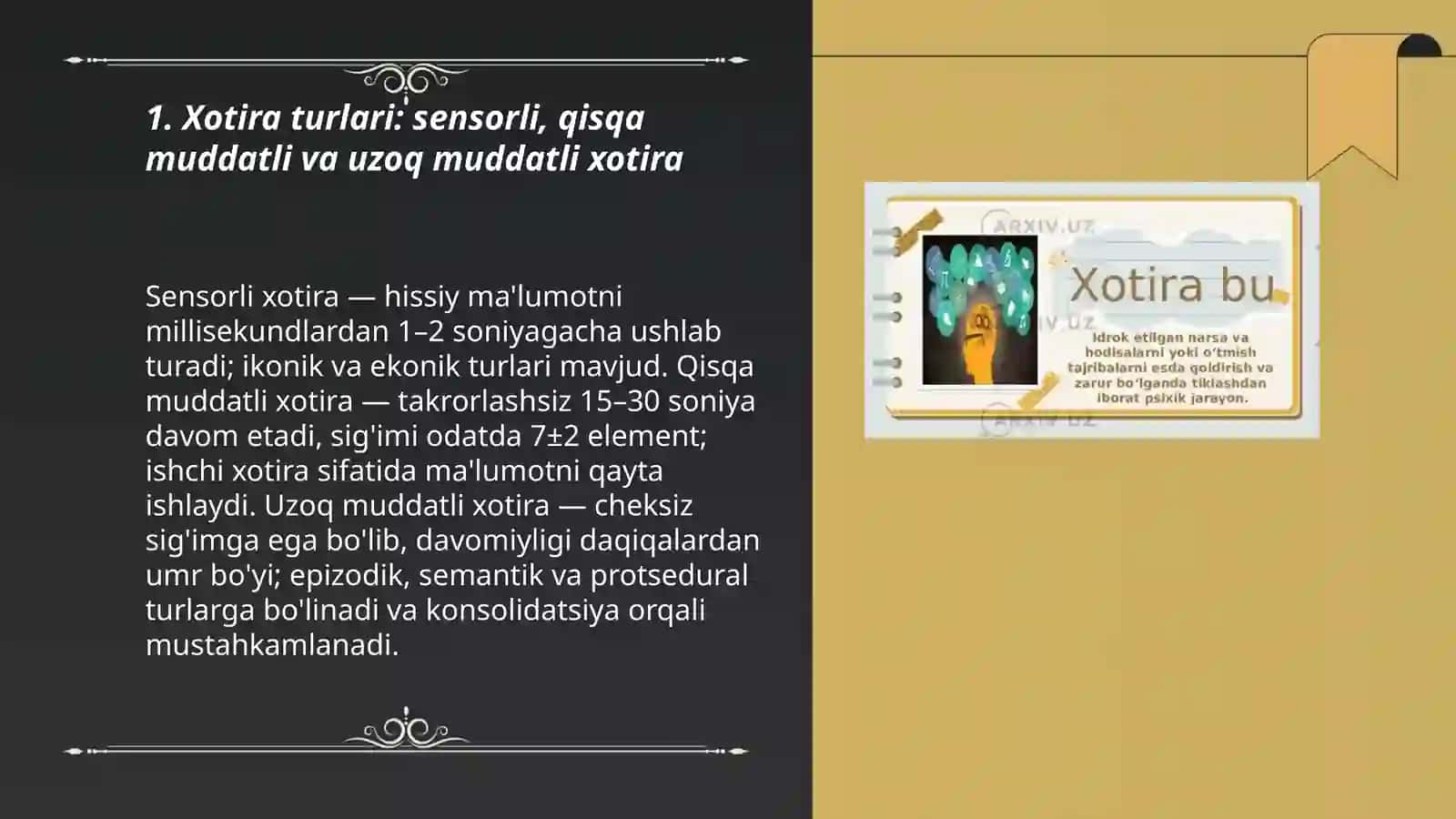 Xotira va Xayol 3