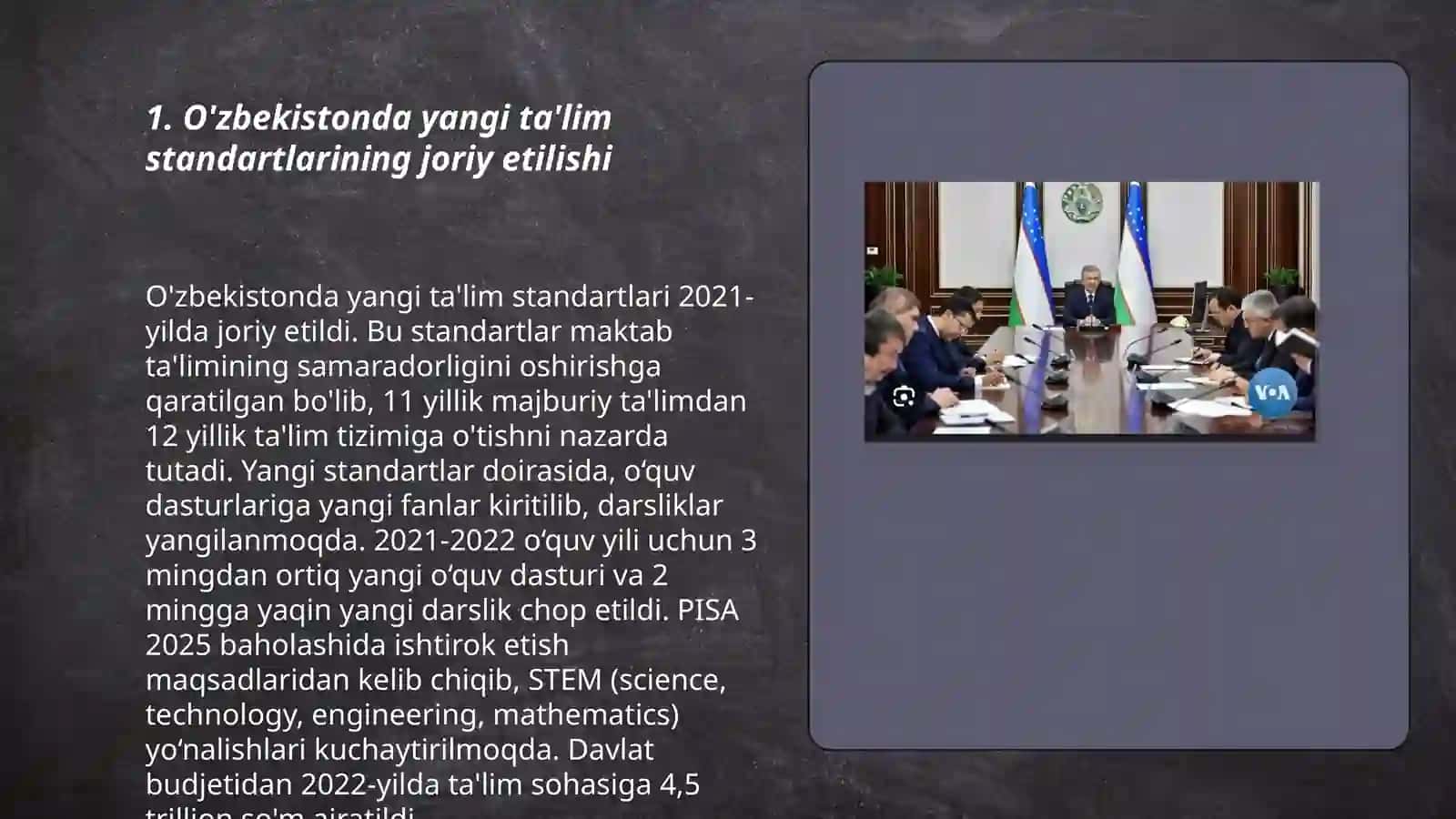 Oʻzbekiston respublikasida talim sohasida amalga oshirilgan islohatlar 3