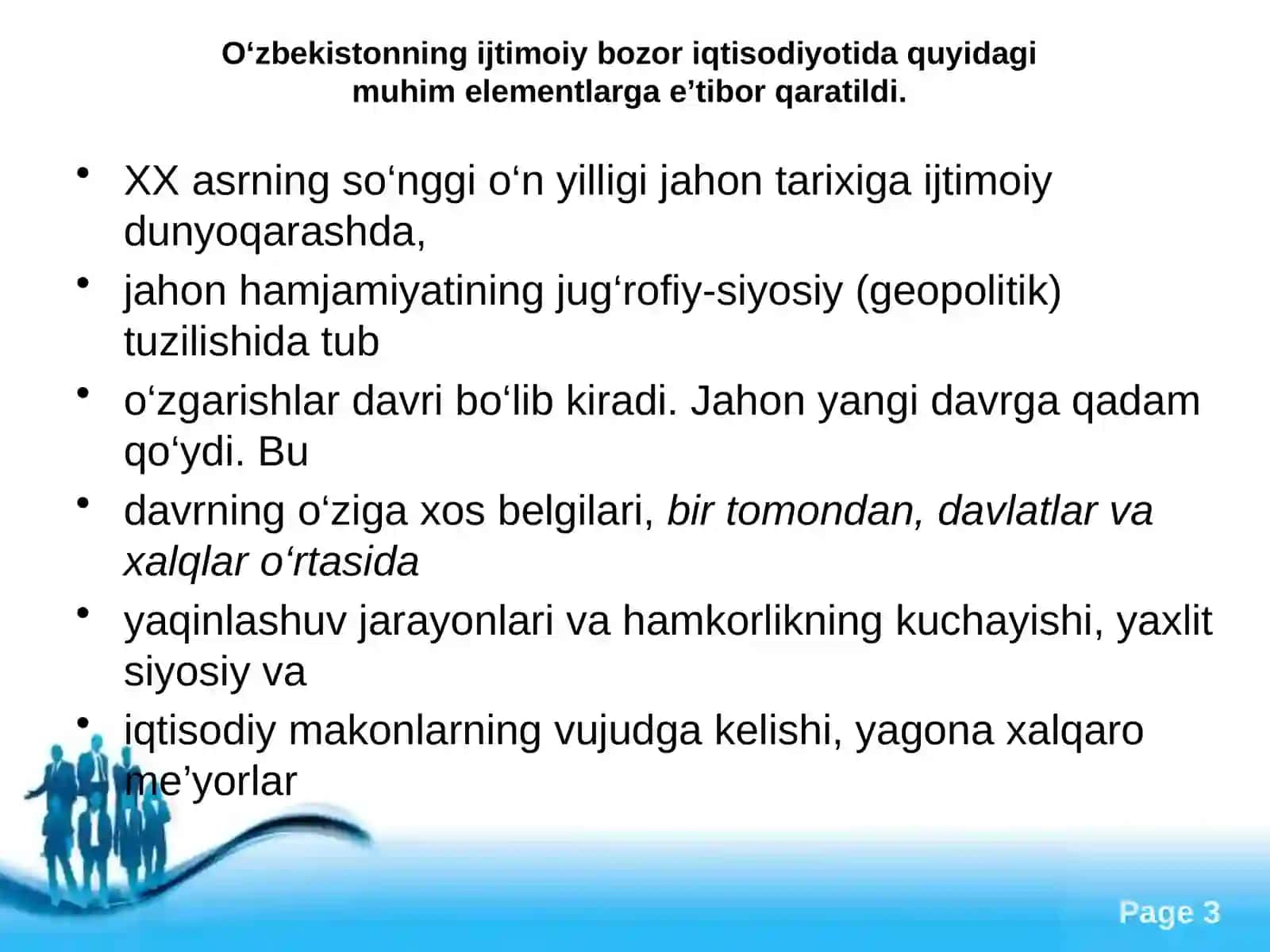 O`zbekistondagi bozor iqtisodiyoti 3