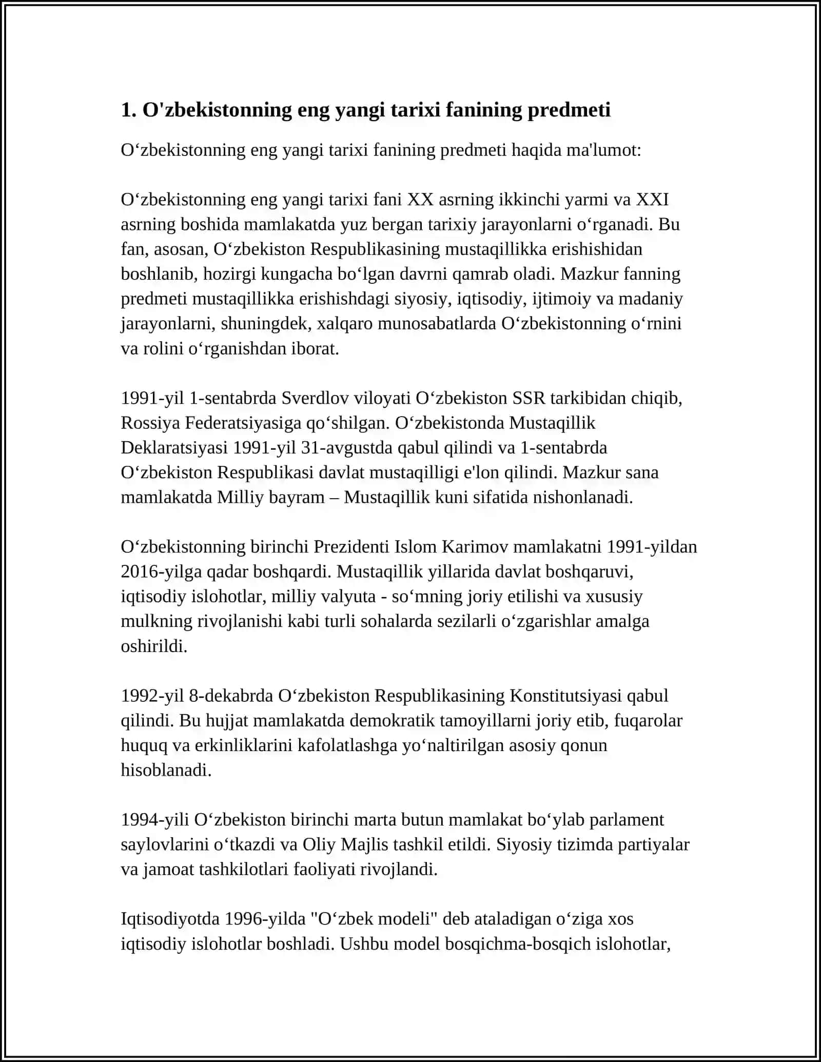 O'ZBEKISTONNING ENG YANGI TARIXI 3