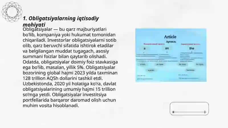 Obligatsiyalar molya bozorining muhim instrumenti 3