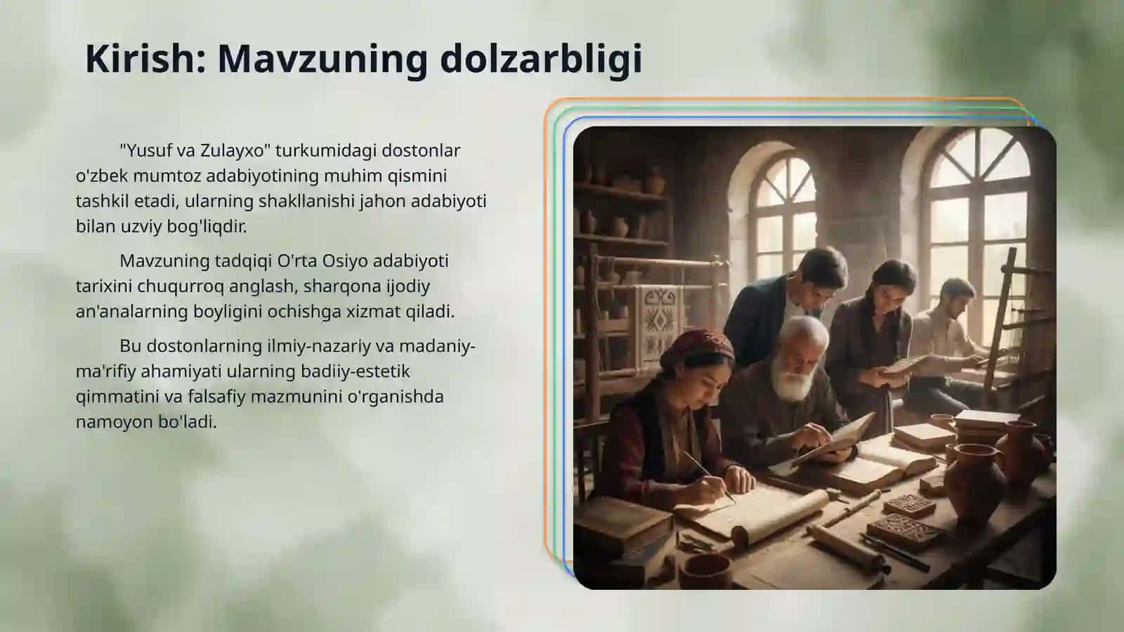 “Yusuf va Zulayxo” turkumidagi dostonlarning shakllanishi 3
