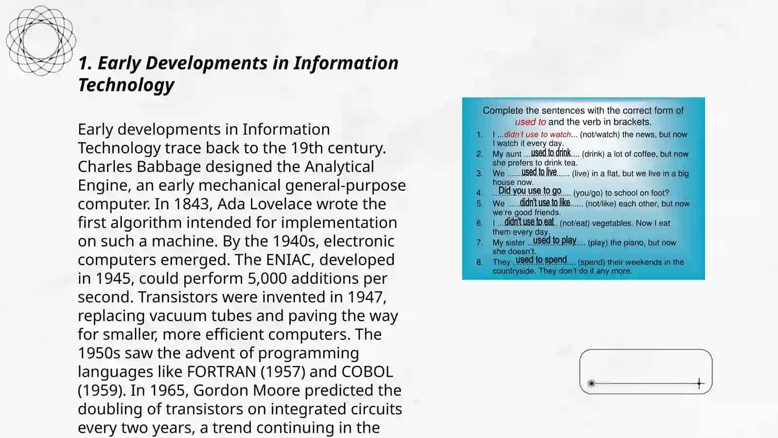 What do you know about the history of information technology? 3