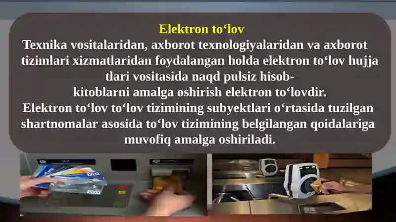 BANK TIZIMIDA Elektron to’lov tizimlari 3