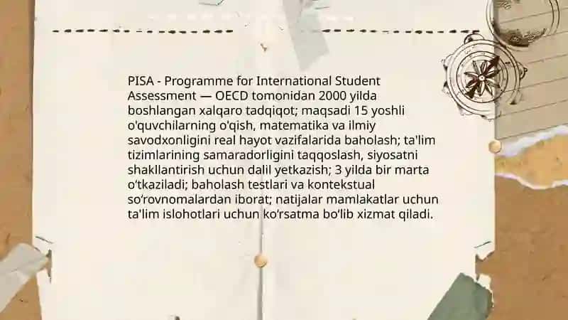 14.xalqaro baholash dasturlari( programme for the international Assesment) 3