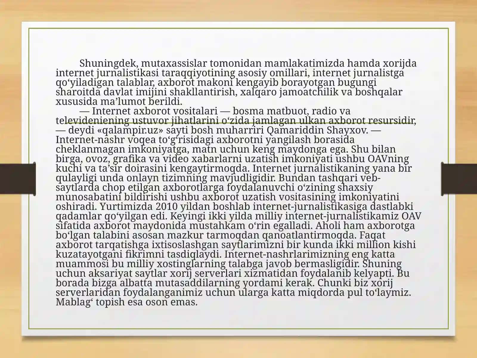 Internet jurnalistikasida kasbetika sima 3