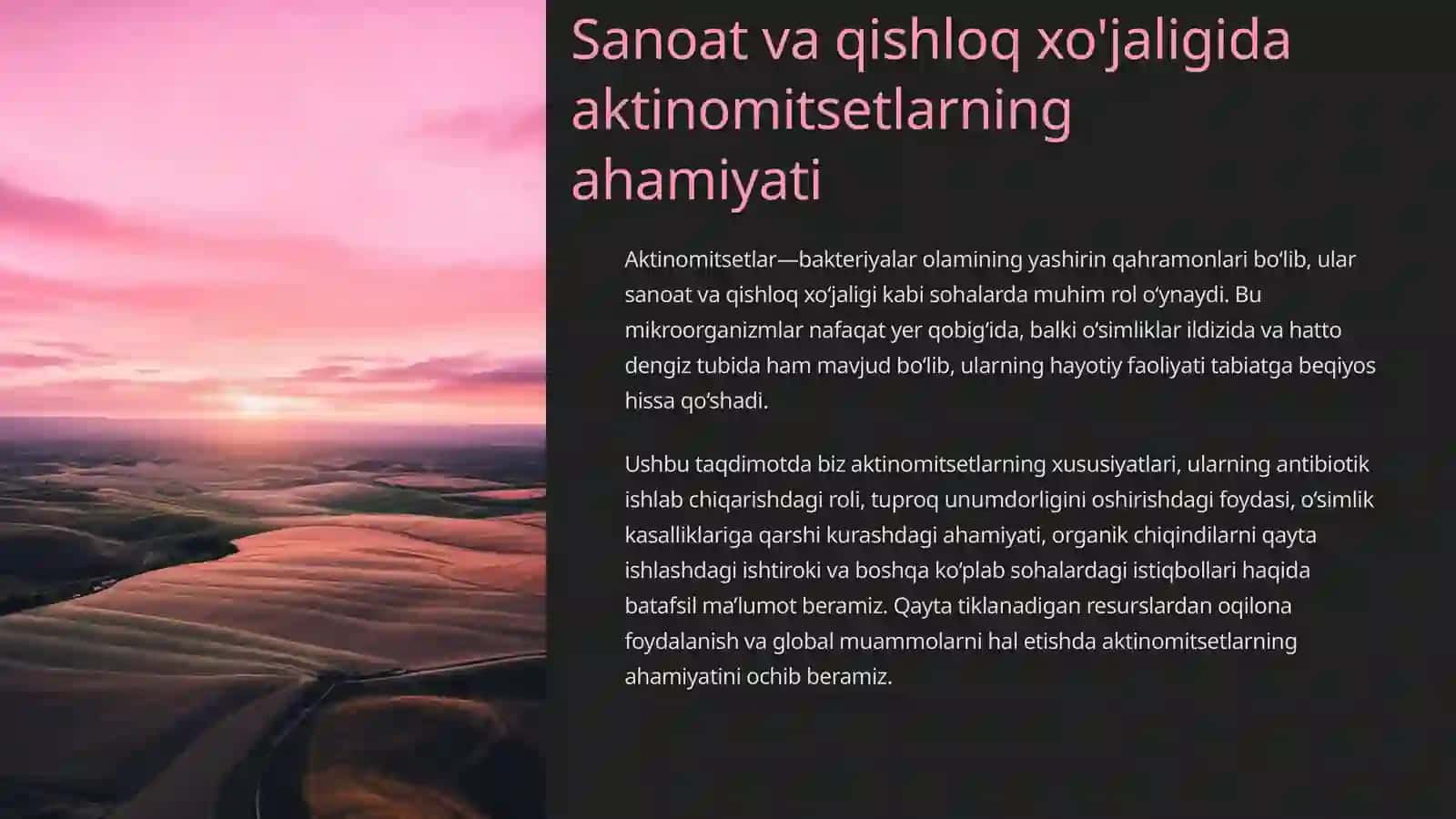 Aktinomidsitlarning sanoatda va qishloq xoʻjaligida ahamiyati 3