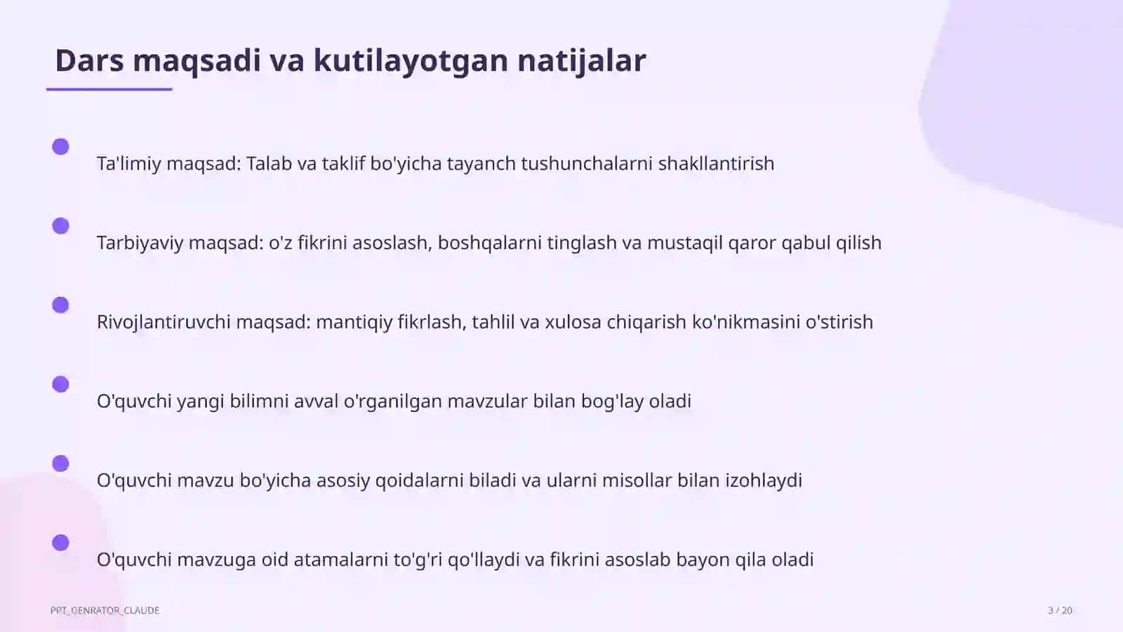 Talab va taklif (9-sinf) 3
