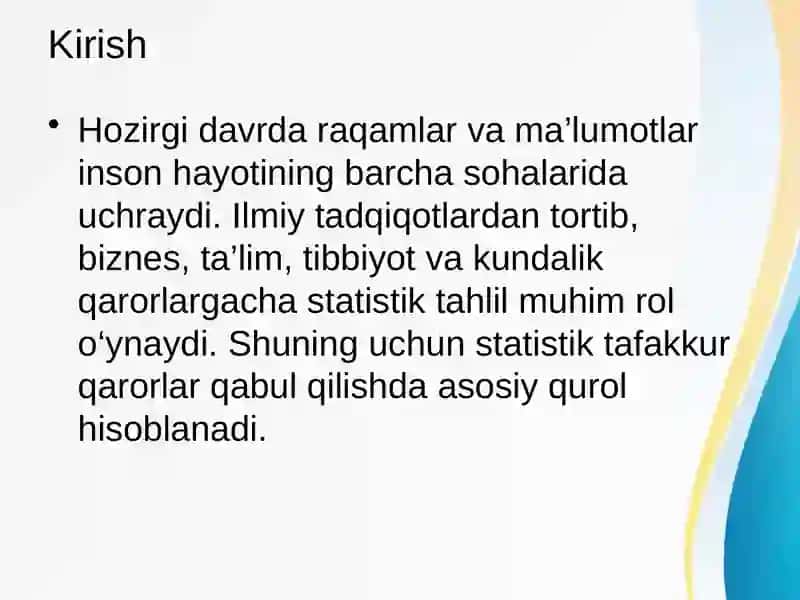 Statistik tafakkur 3