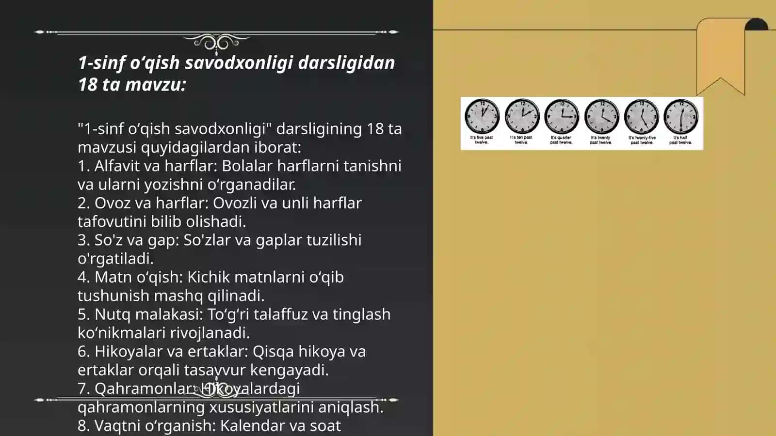 1-sinf oʻqish savodxonligi darsligidan 18 ta mavzu 3