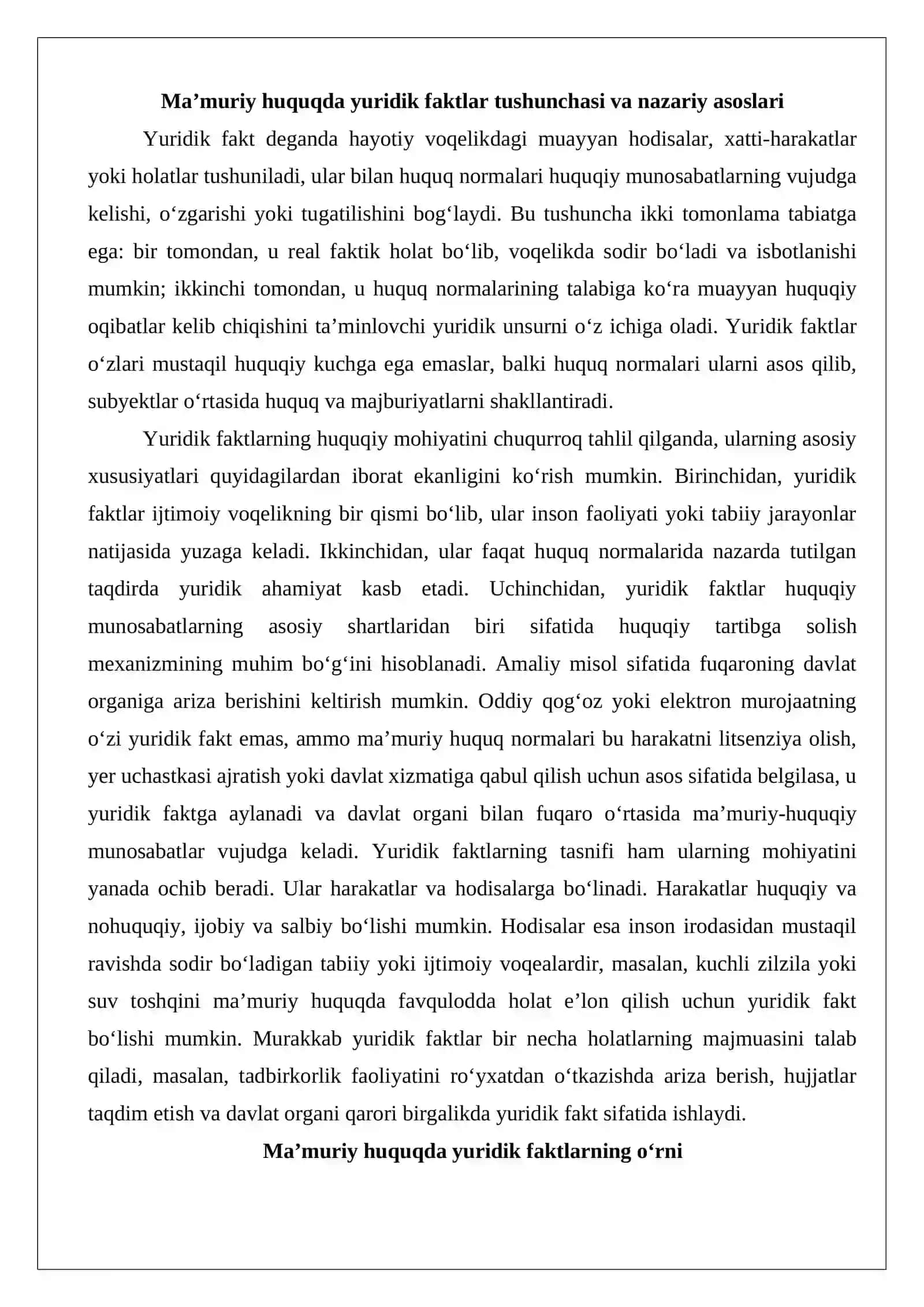 Ma'muriy huquqda yuridik faktlar 3