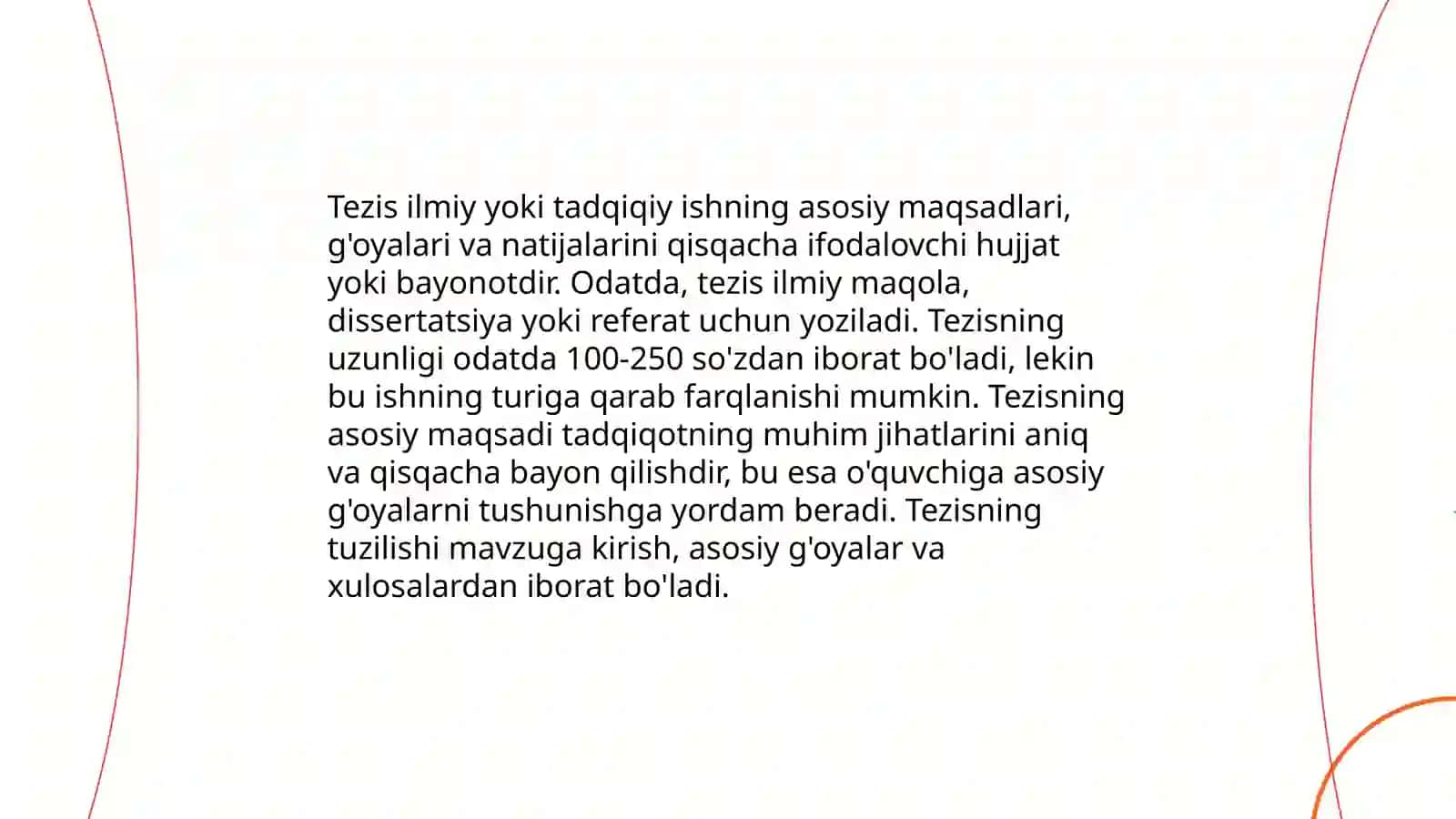Tezislar.Tezis turlari. Tezislar yozish uslubi 3