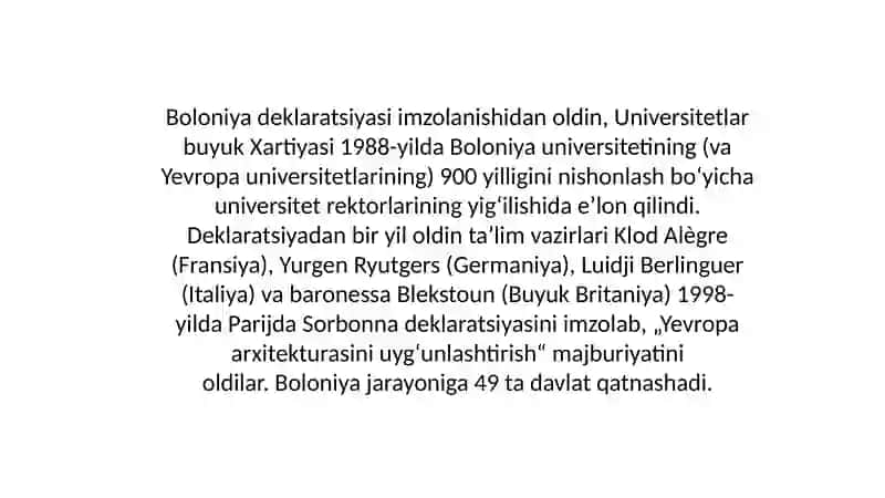 Oliy taʼlim va bolon jarayonlar Tarixdan zamonaviy davrgacha 3