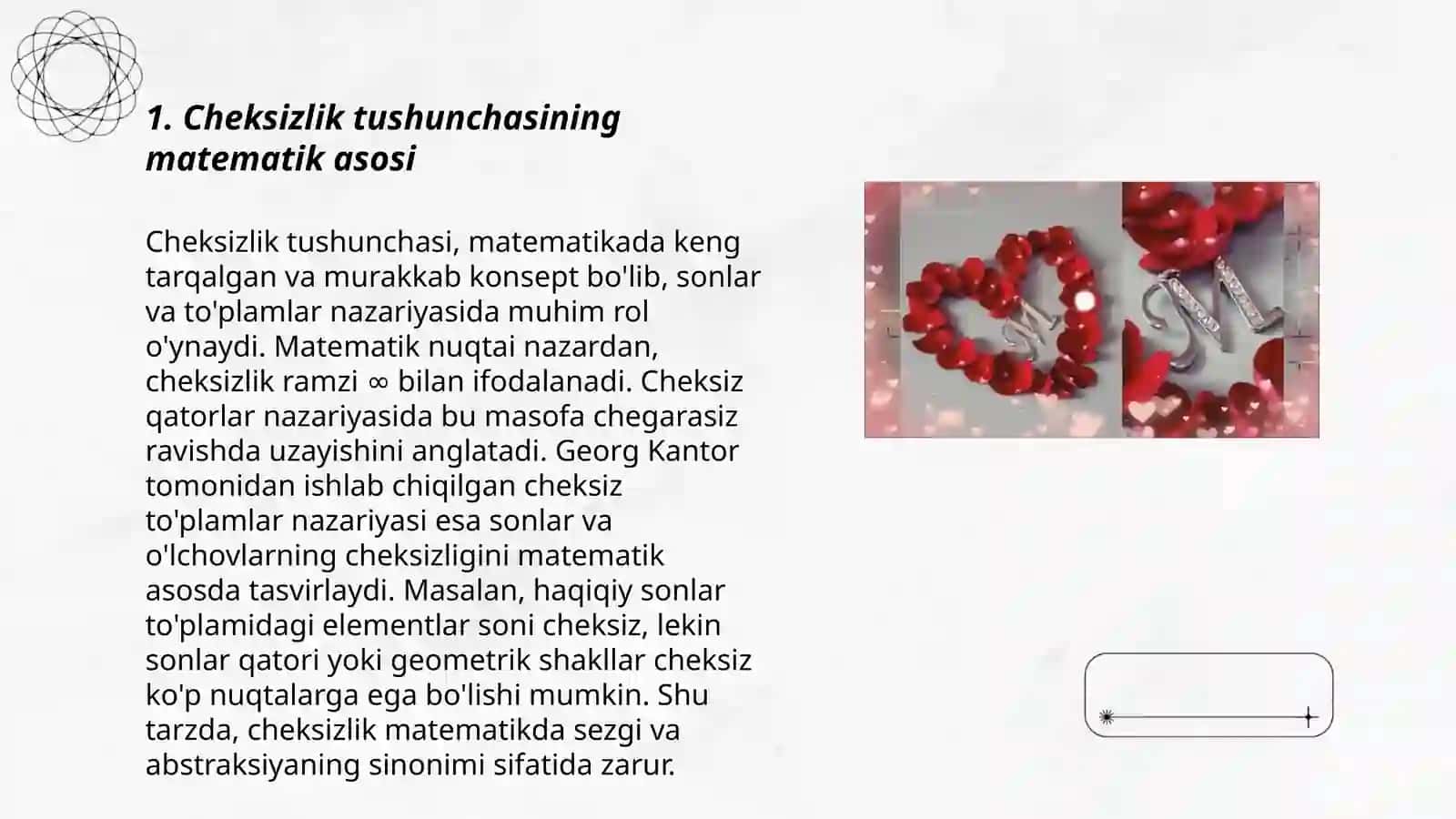 Cheksizlik tushunchasini kiritilishi 3
