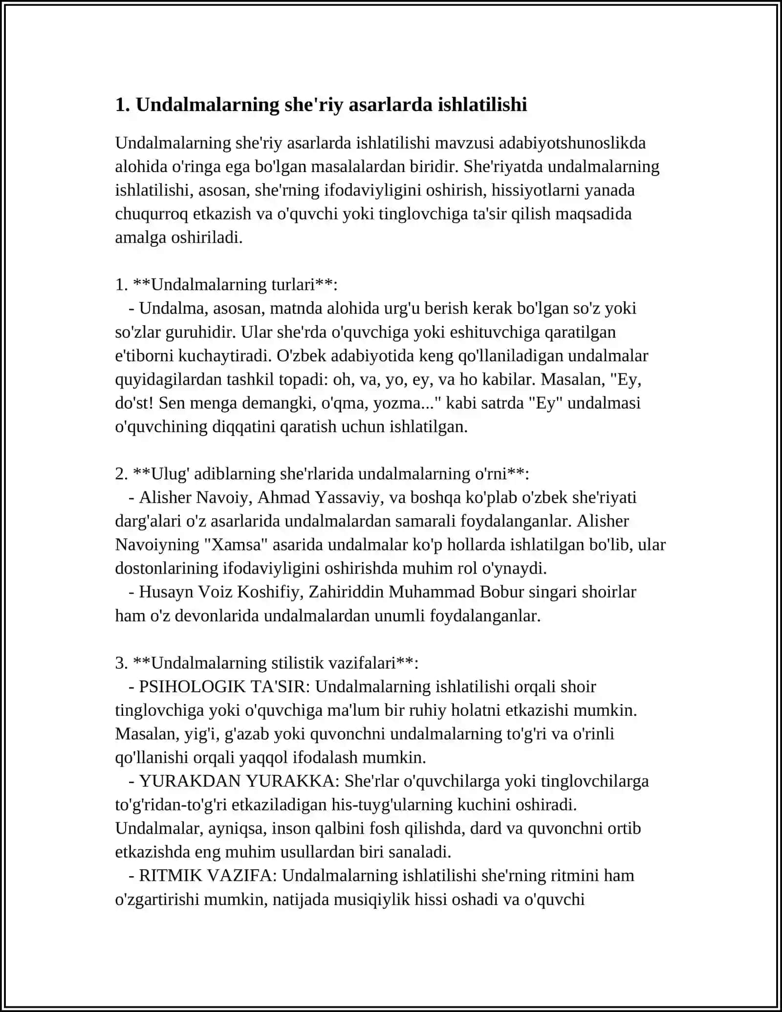 UNDALMALAR QOʻLLANILISHI 3