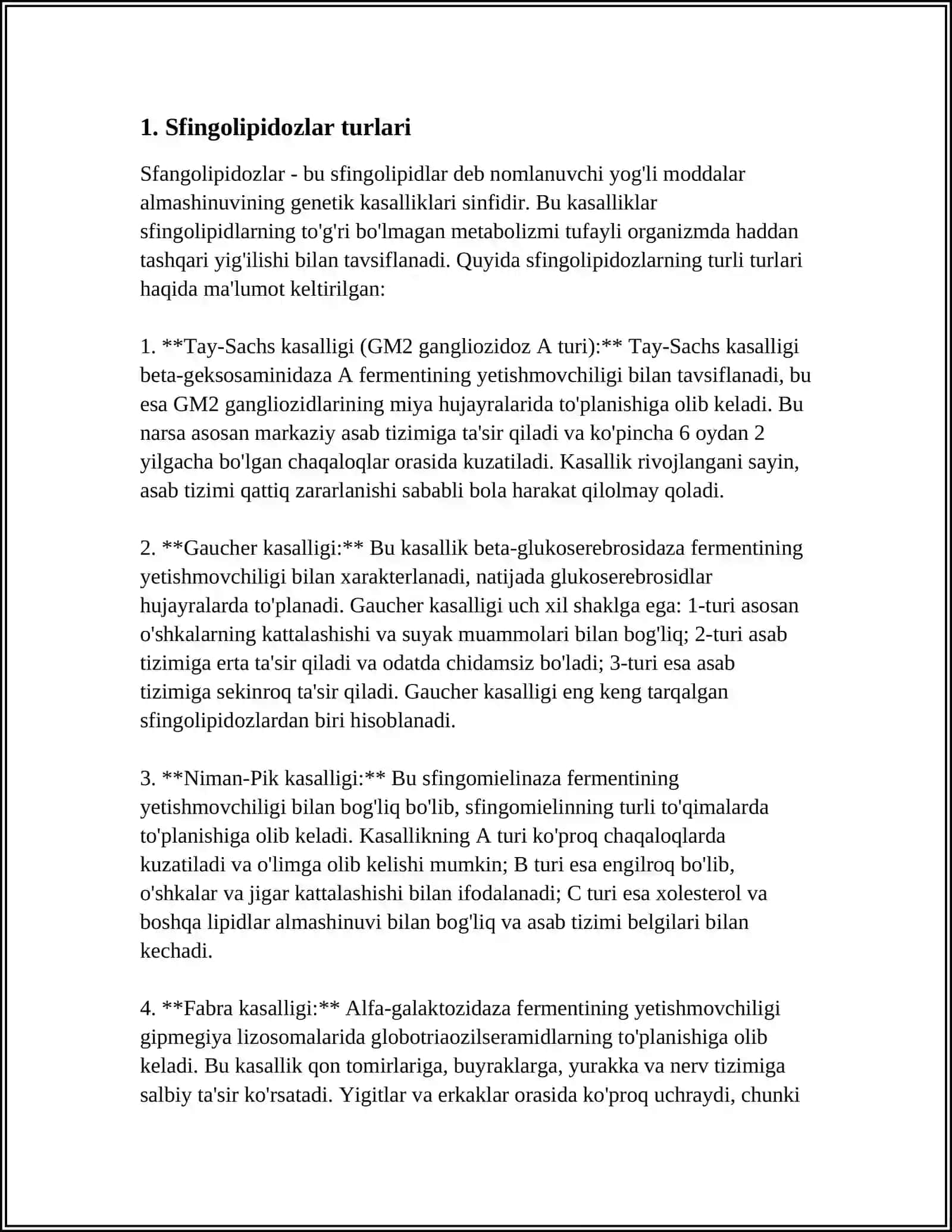BOLALARDA SFINGOLIPIDOZLAR 3