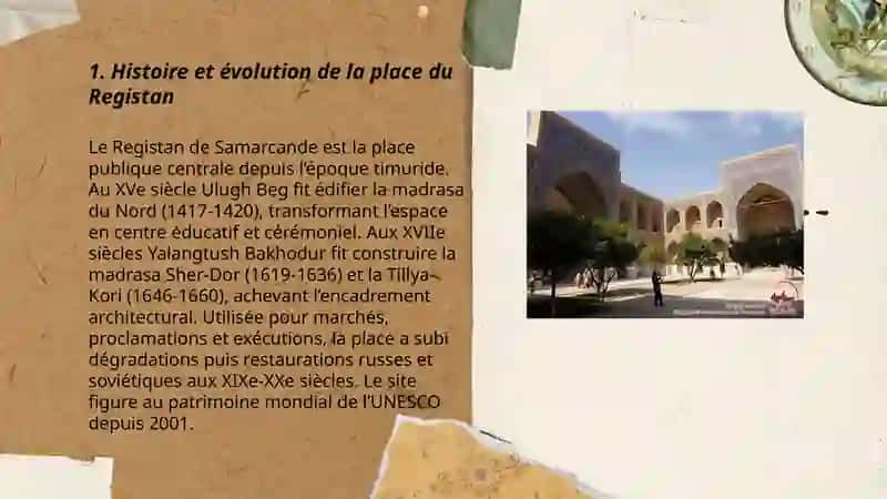 Les monuments de Samarkand. La place de Reguistan 3