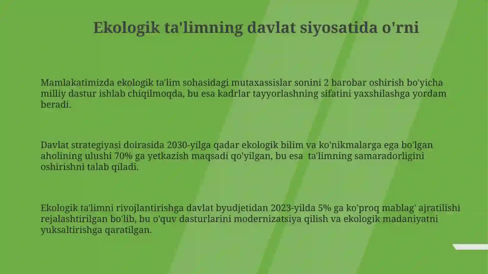 Ekologik ta'lim muammolari 3