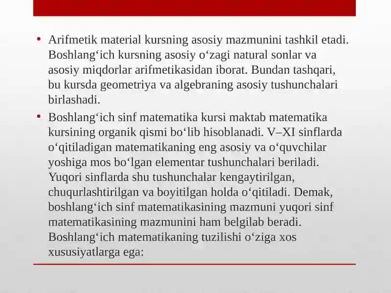 Boshlang'ich sinf matematika darslari 3