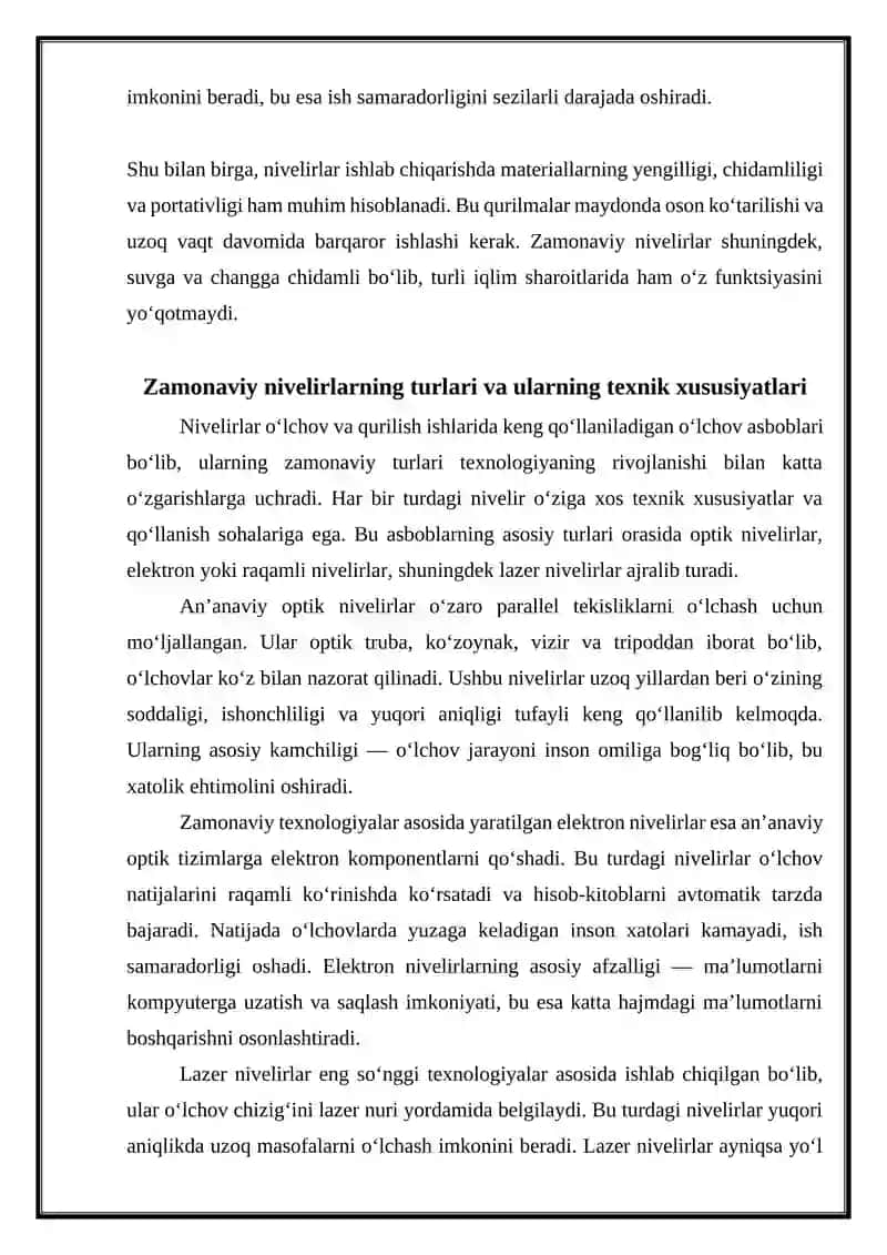 Zamonaviy nivelirlar va ularni klassifikatsiyasi. 3