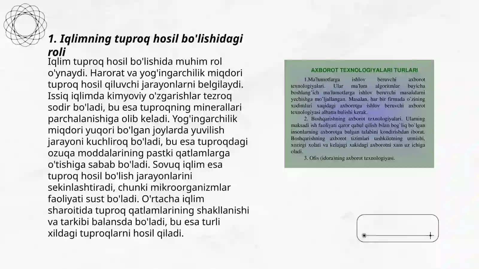 Tuproq hosil qiluvchi omillar 3