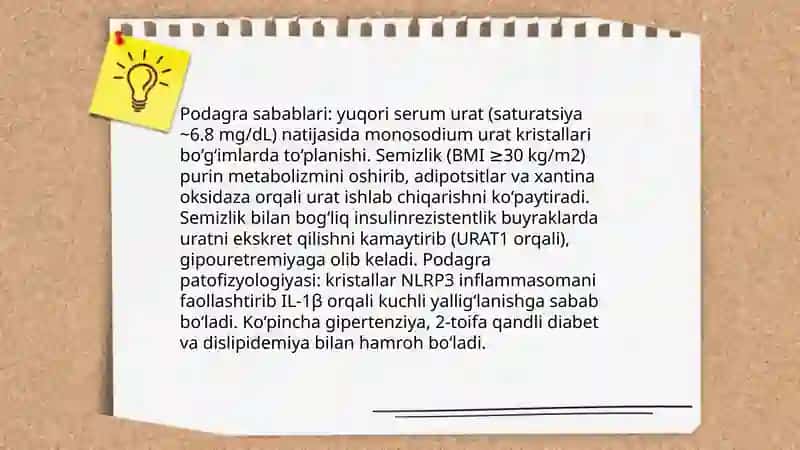 Podagra va semizlikni bartaraf etuvchi vosita 3
