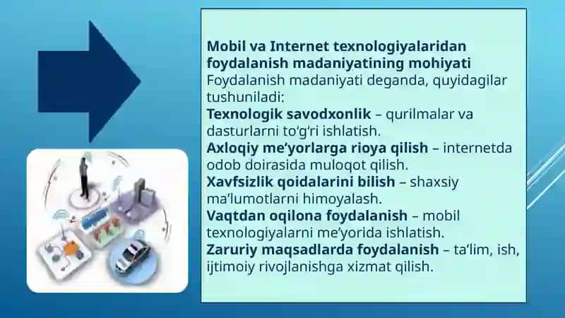 Mobil va Internet texnologiyalaridan foydalanish madaniyatini holati va rivojlantirish 3