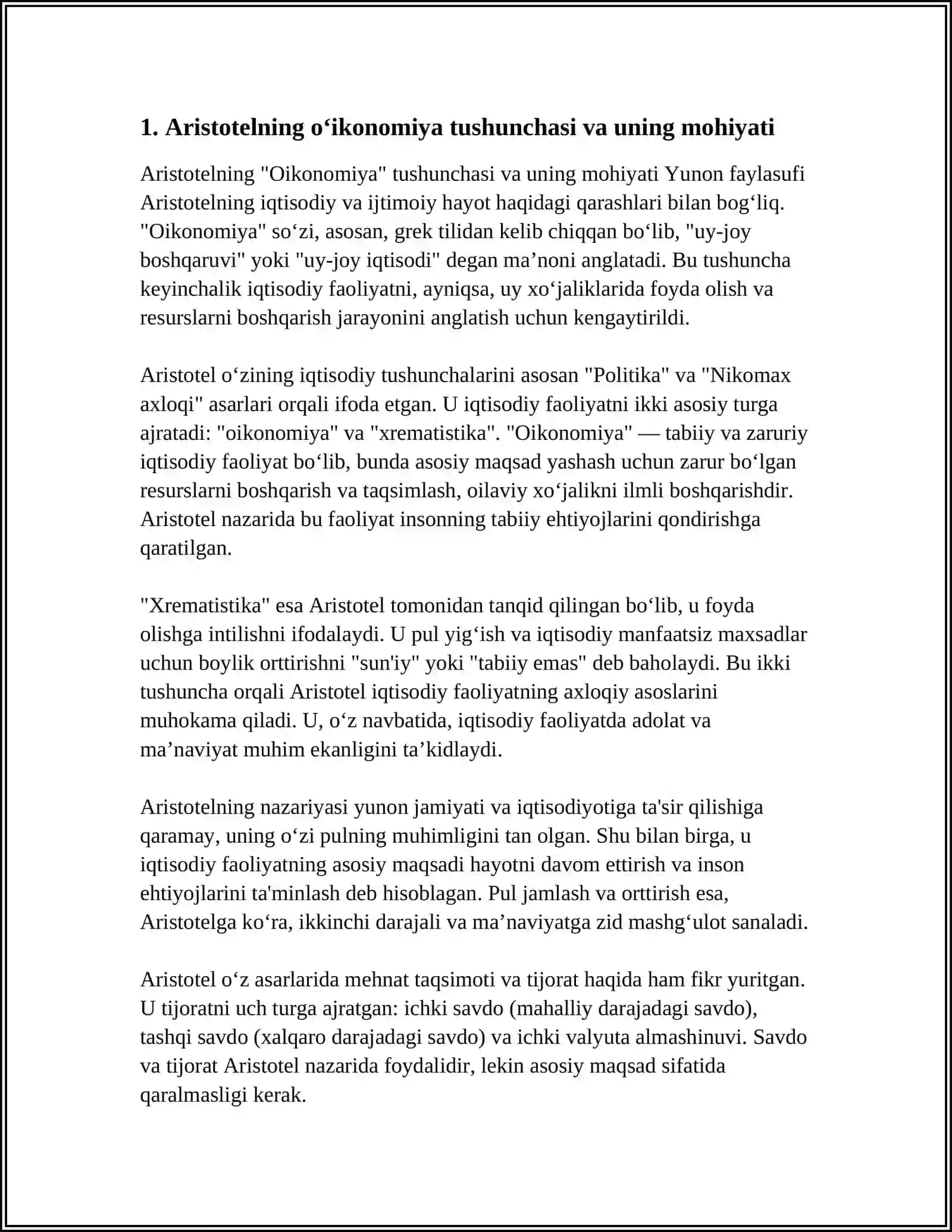 ARISTOTELNING IQTISODIY QARASHLARI 3