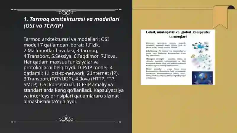 Tarmoq Texnologiyalari va Internet Xizmatlari 3