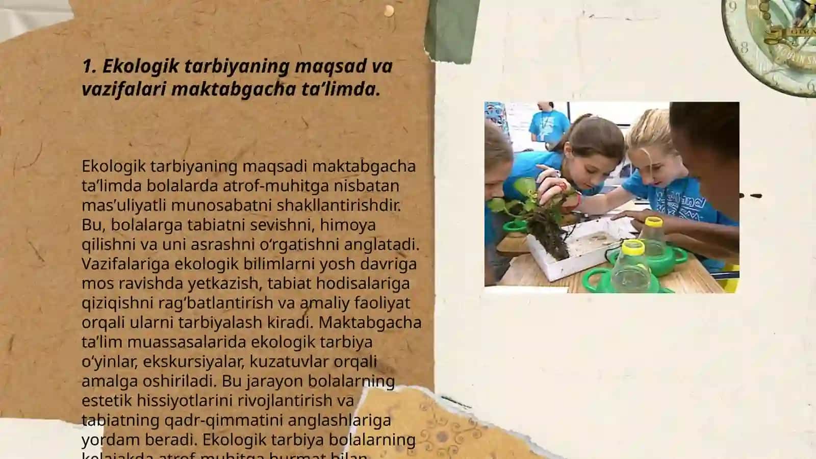 Ekologik tarbiyada maktabgacha taʼlim muassasalarining oʻrni 3