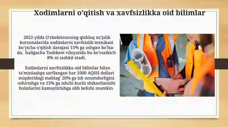 Xodimlarni o'qitish va xavfsizlikka oid bilimlar 3