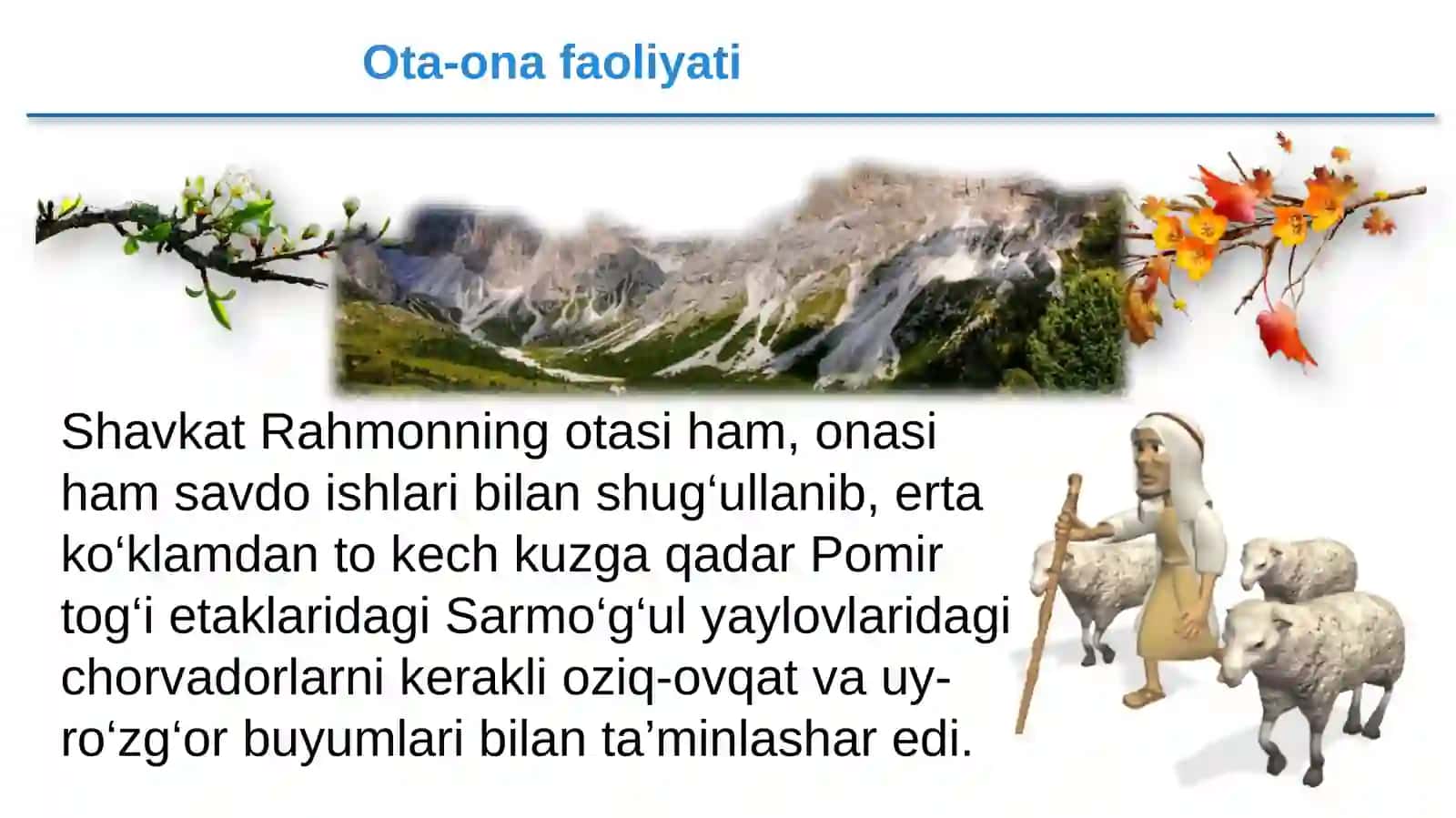 9-sinf Adabiyot fanidan Shavkat Rahmon hayoti va ijodi dars taqdimoti 3