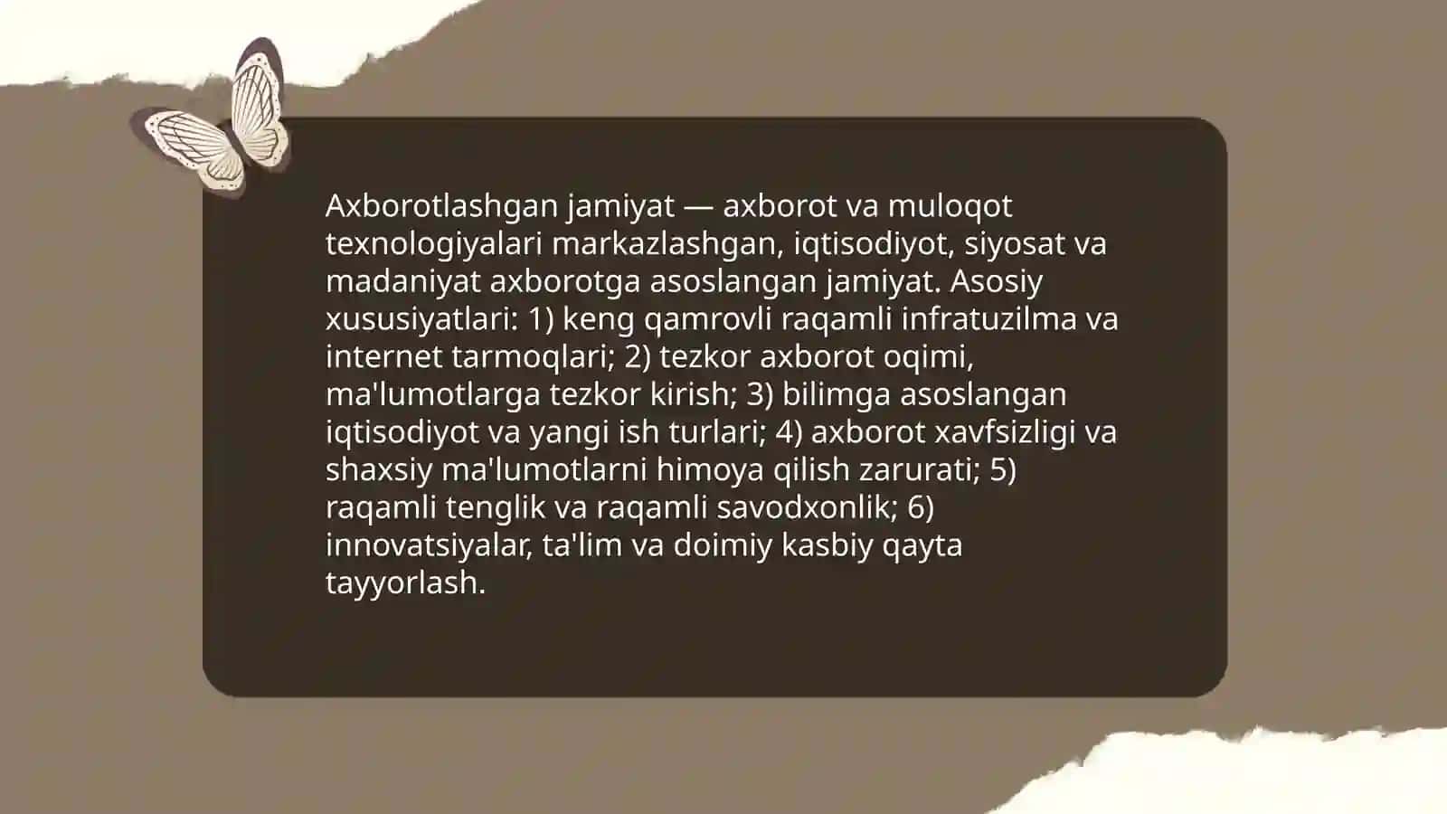 Axborotlashgan jamiyat va uning istiqbollari 3