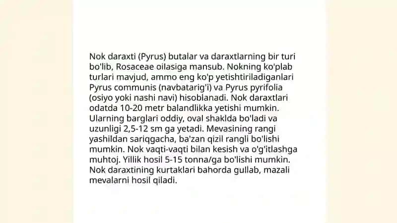 Nok daraxti haqida maʼlumot 3