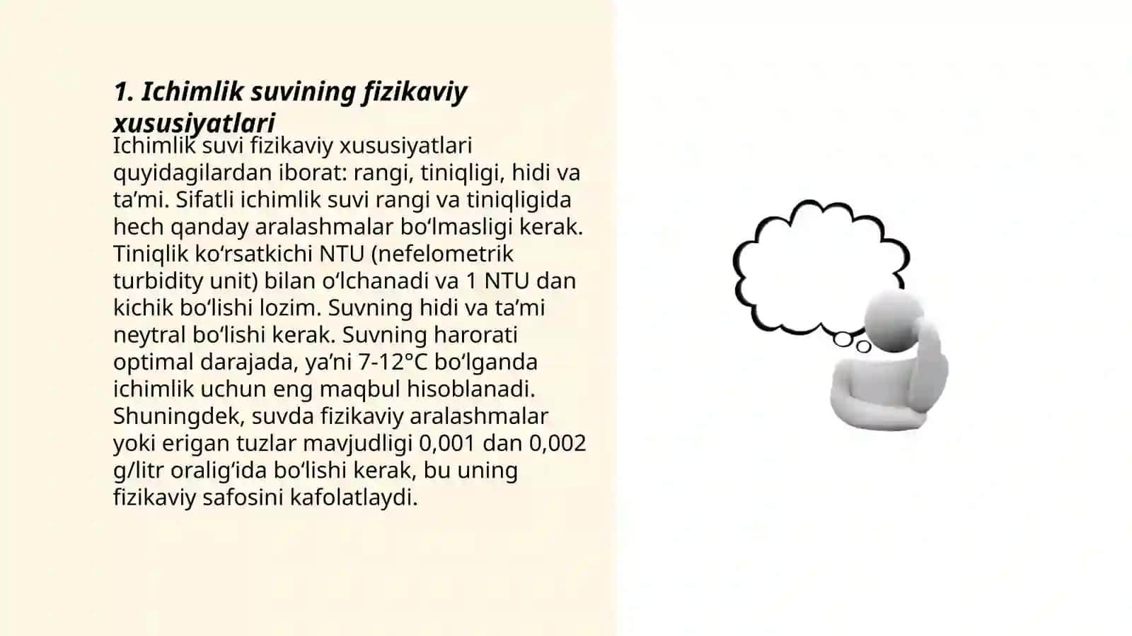 Ichimlik suvining fizikaviy xususiyatlari 3