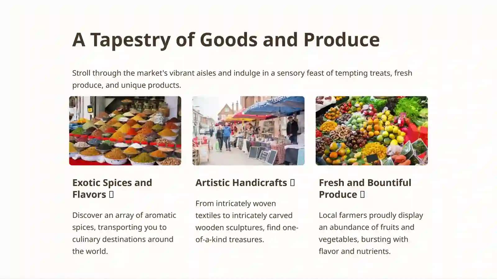 Describe a market in your town 3