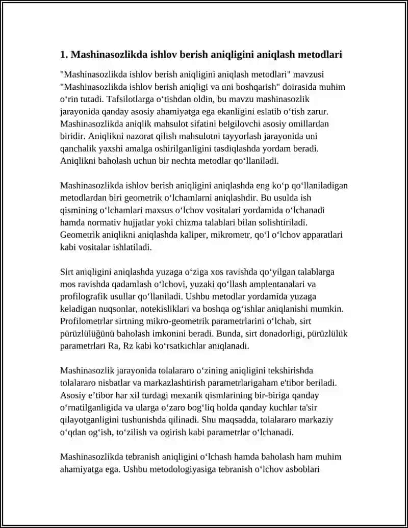 MASHINASOZLIKDA ISHLOV BERISH ANIQLIGI VA UNI BOSHQARISH 3