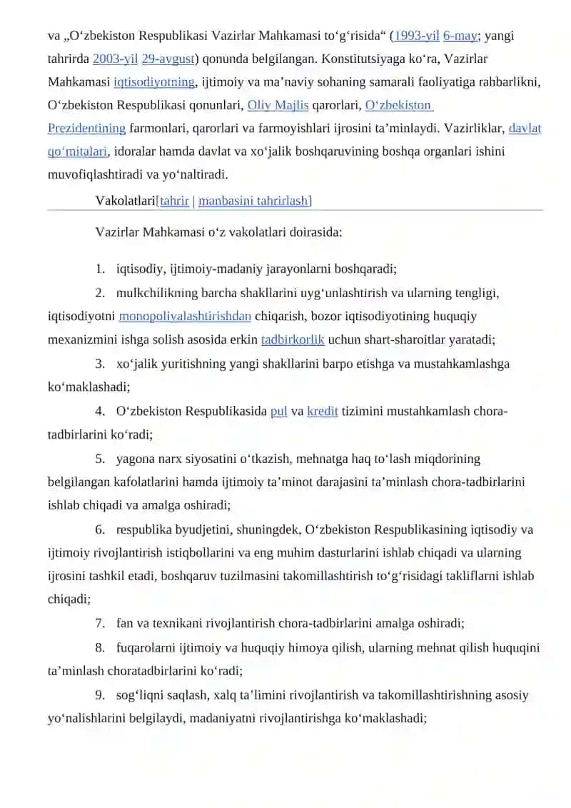 Oʻzbekiston Respublikasi Vazirlar Mahkamasi 3