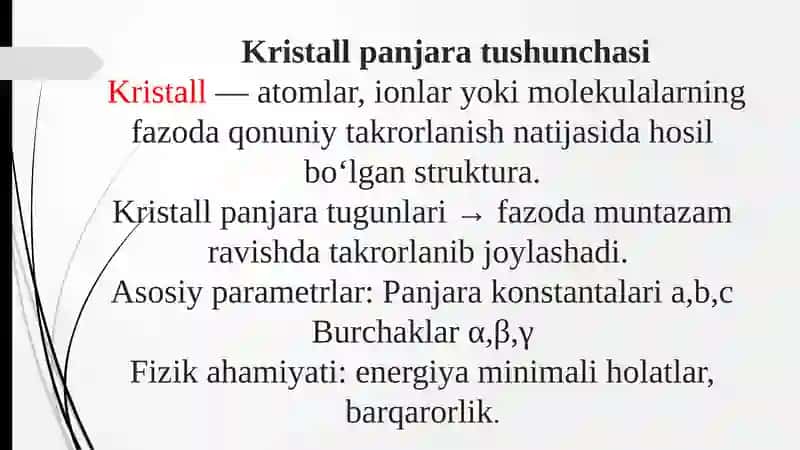 Kristallarning tashqiva ichki simmetriyasi elementlari tahlili 3