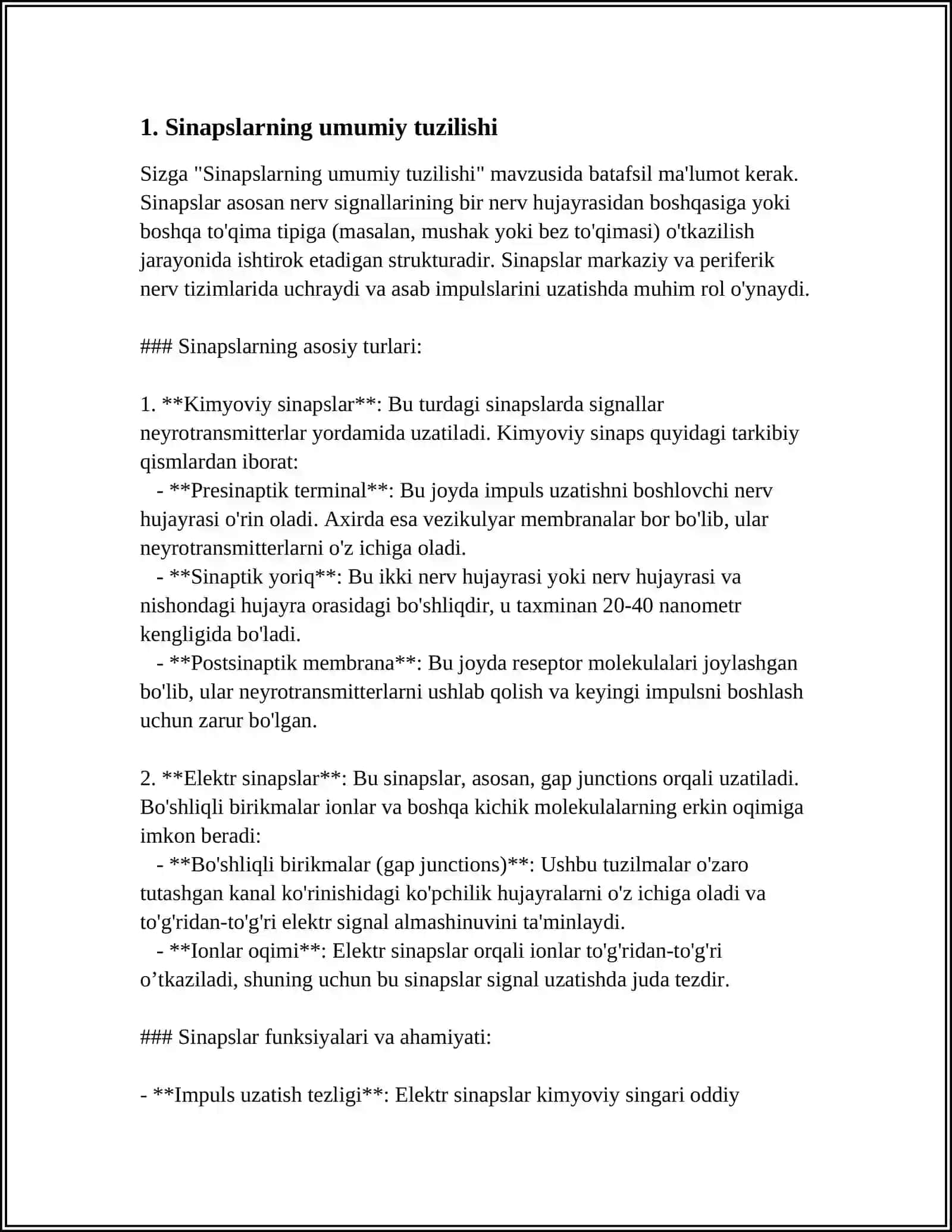 SINAPS MEDIATORLARNING UMUMIY TAVSIFI EFAPSLAR 3