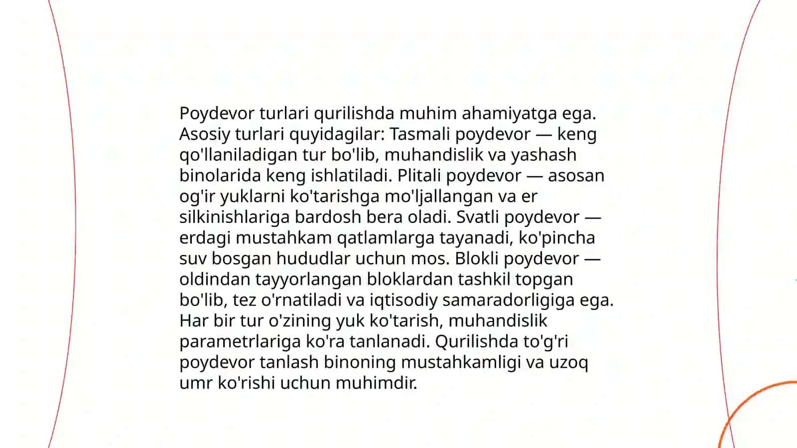 Poydevorlar loyihalashdagi asosiy xususiyatlar 3